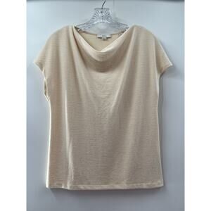 Vince Women’s Ivory Cowl Neck Cap Sleeve Draped Knit Sweater Size XS